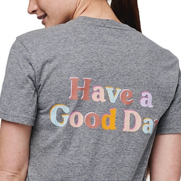 cotopaxi Tops - Cotopaxi Women’s Have A Good Day T-Shirt NWT size Large in Heather Grey
